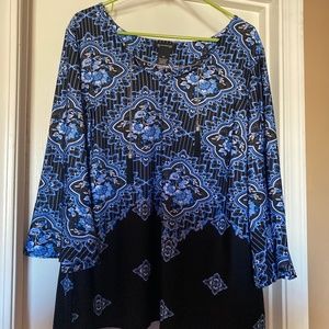 New Directions Black and Blue Top